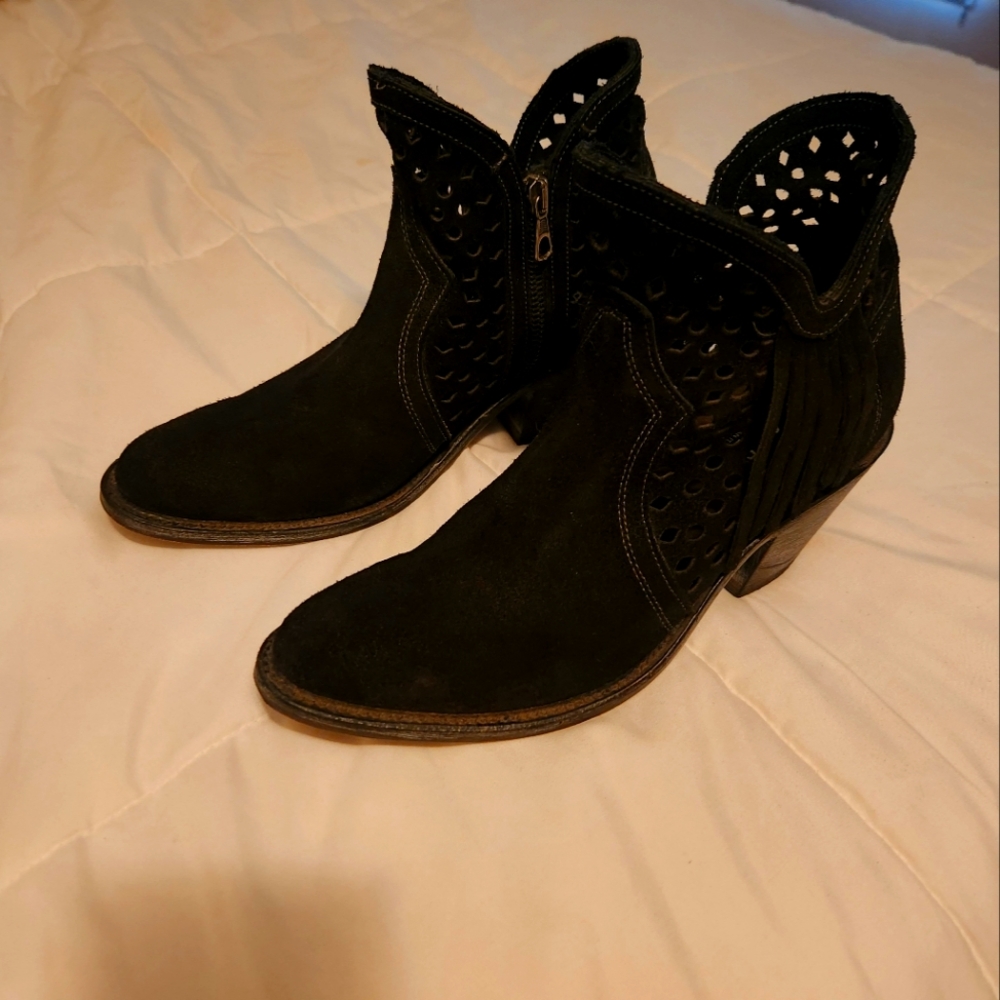 Womens black booties.